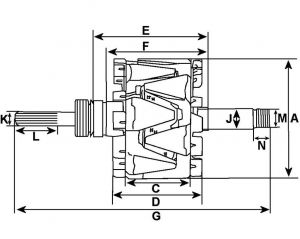 Rotor d'alternateur Bosch pour BOSCH F00M131635 - vue 2
