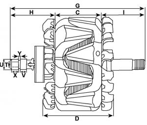 Rotor d'alternateur Bosch pour BOSCH F00M131635 - vue 3