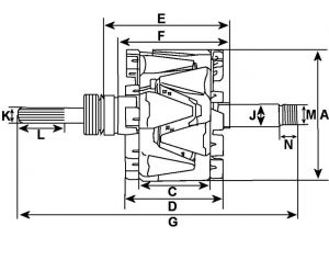 Rotor d'alternateur Bosch pour BOSCH 0124655106 - vue 2