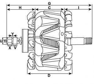 Rotor d'alternateur Bosch pour BOSCH 0124655106 - vue 3