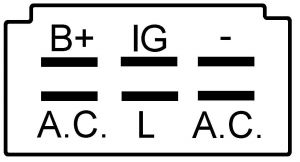 Pont de diode compatible pour alternateur KAWASAKI 210662056 - vue 3