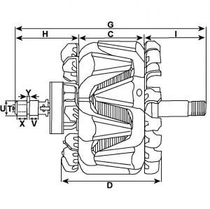 Rotor d'alternateur compatible pour REMY (DELCO) 1102359 - vue 3