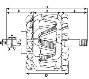 Rotor d'alternateur compatible pour BOSCH 0120469105 - vue 3