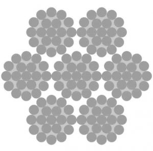 Rouleau 10m de câble aviation 7x19 galvanisé à chaud Ø 6mm (Acier) - Côtes et dimensions