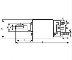 Solénoide compatible pour démarreur VALEO D11E119 - Schéma