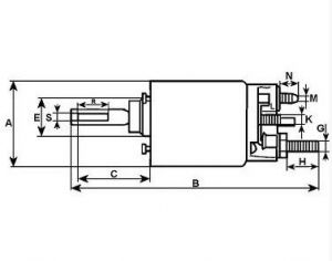 Solénoide compatible pour démarreur DUCELLIER 1414 - Schéma