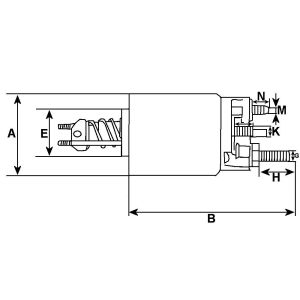 Solénoide compatible pour démarreur VALEO 077265 - Schéma