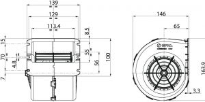Ventilateur de chauffage compatible pour SPAL 009A2226D - vue 2