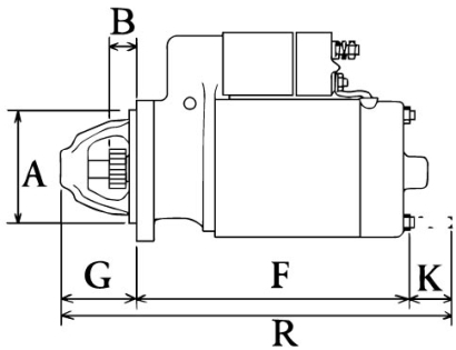 Côtes et dimensions du démarreur