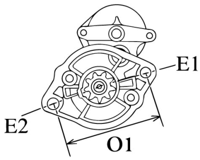 Côtes et dimensions du démarreur