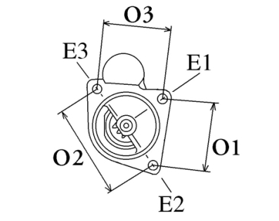 Côtes et dimensions du démarreur