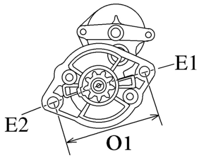 Côtes et dimensions du démarreur