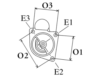 Côtes et dimensions du démarreur
