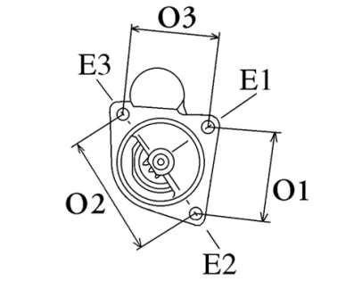 Côtes et dimensions du démarreur