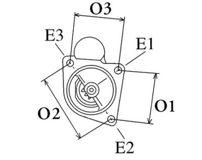 Côtes et dimensions du démarreur