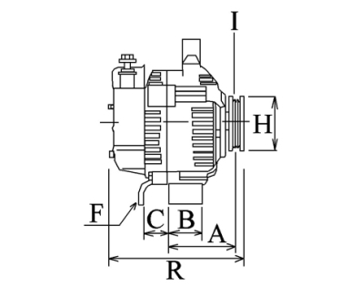 Côtes et dimensions de l'alternateur