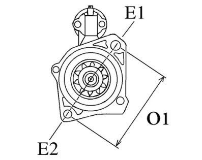 Côtes et dimensions du démarreur
