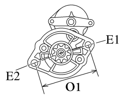 Côtes et dimensions du démarreur
