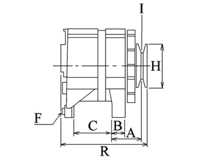 Côtes et dimensions de l'alternateur