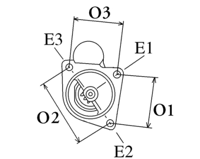 Côtes et dimensions du démarreur