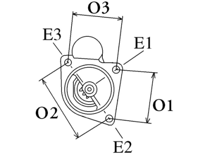 Côtes et dimensions du démarreur