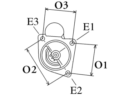 Côtes et dimensions du démarreur