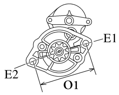 Côtes et dimensions du démarreur