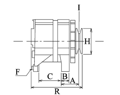 Côtes et dimensions de l'alternateur