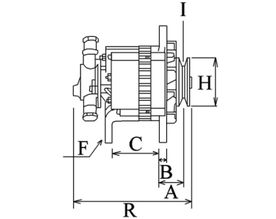 Côtes et dimensions de l'alternateur