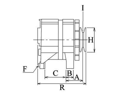Côtes et dimensions de l'alternateur