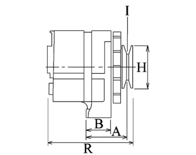 Côtes et dimensions de l'alternateur