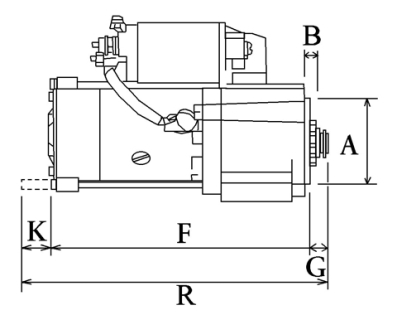 Côtes et dimensions du démarreur
