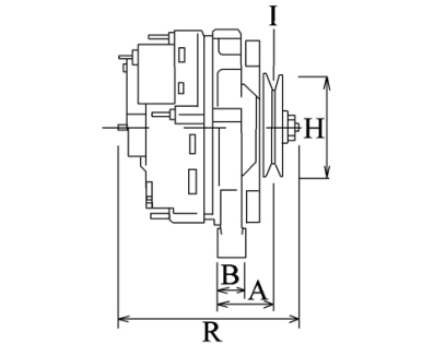Côtes et dimensions de l'alternateur
