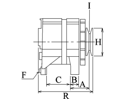 Côtes et dimensions de l'alternateur
