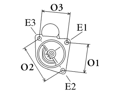 Côtes et dimensions du démarreur