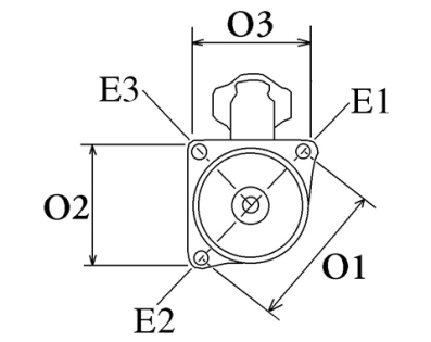 Côtes et dimensions du démarreur