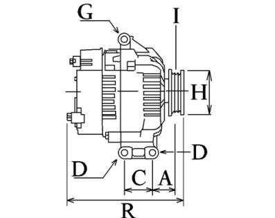 Côtes et dimensions de l'alternateur