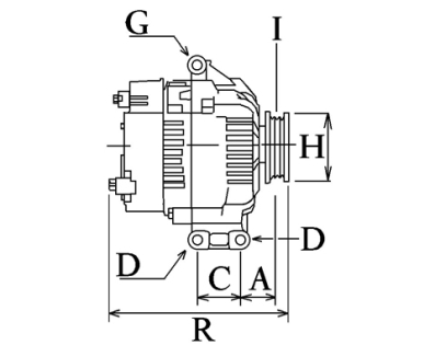 Côtes et dimensions de l'alternateur