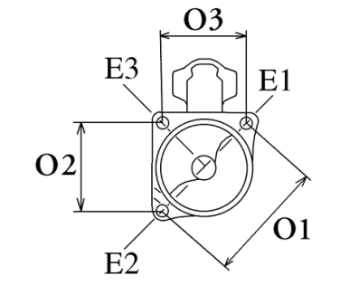 Côtes et dimensions du démarreur