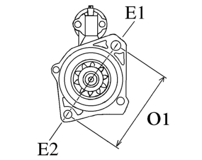 Côtes et dimensions du démarreur