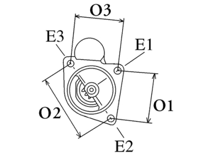 Côtes et dimensions du démarreur