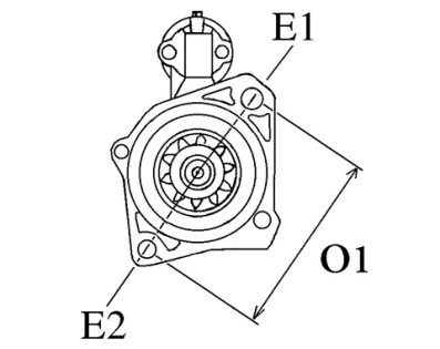 Côtes et dimensions du démarreur