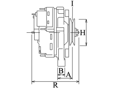 Côtes et dimensions de l'alternateur