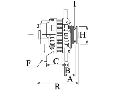 Côtes et dimensions de l'alternateur