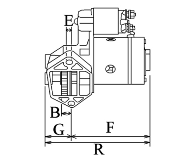 Côtes et dimensions du démarreur