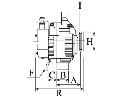 Côtes et dimensions de l'alternateur