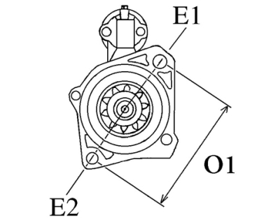 Côtes et dimensions du démarreur