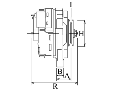 Côtes et dimensions de l'alternateur