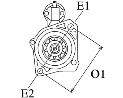 Côtes et dimensions du démarreur