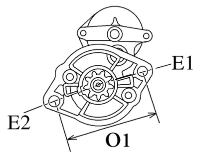 Côtes et dimensions du démarreur